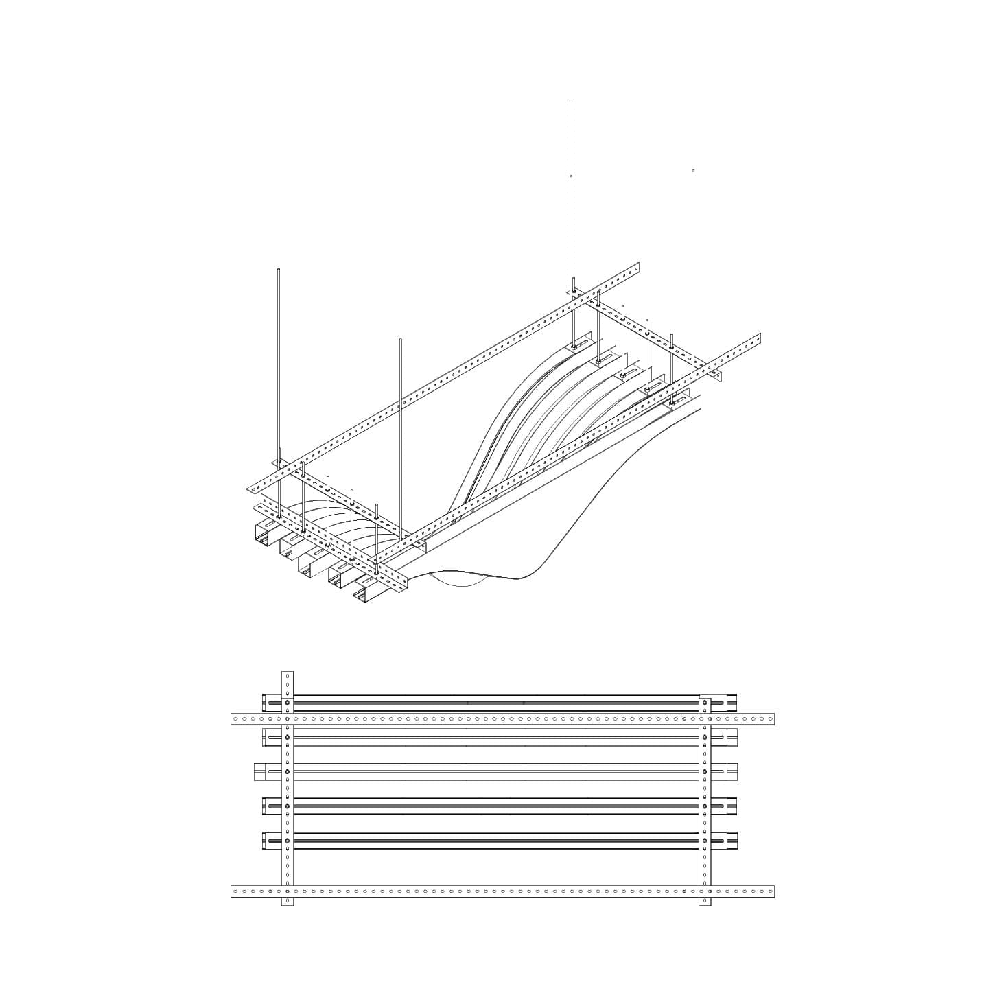 Curved baffle systems