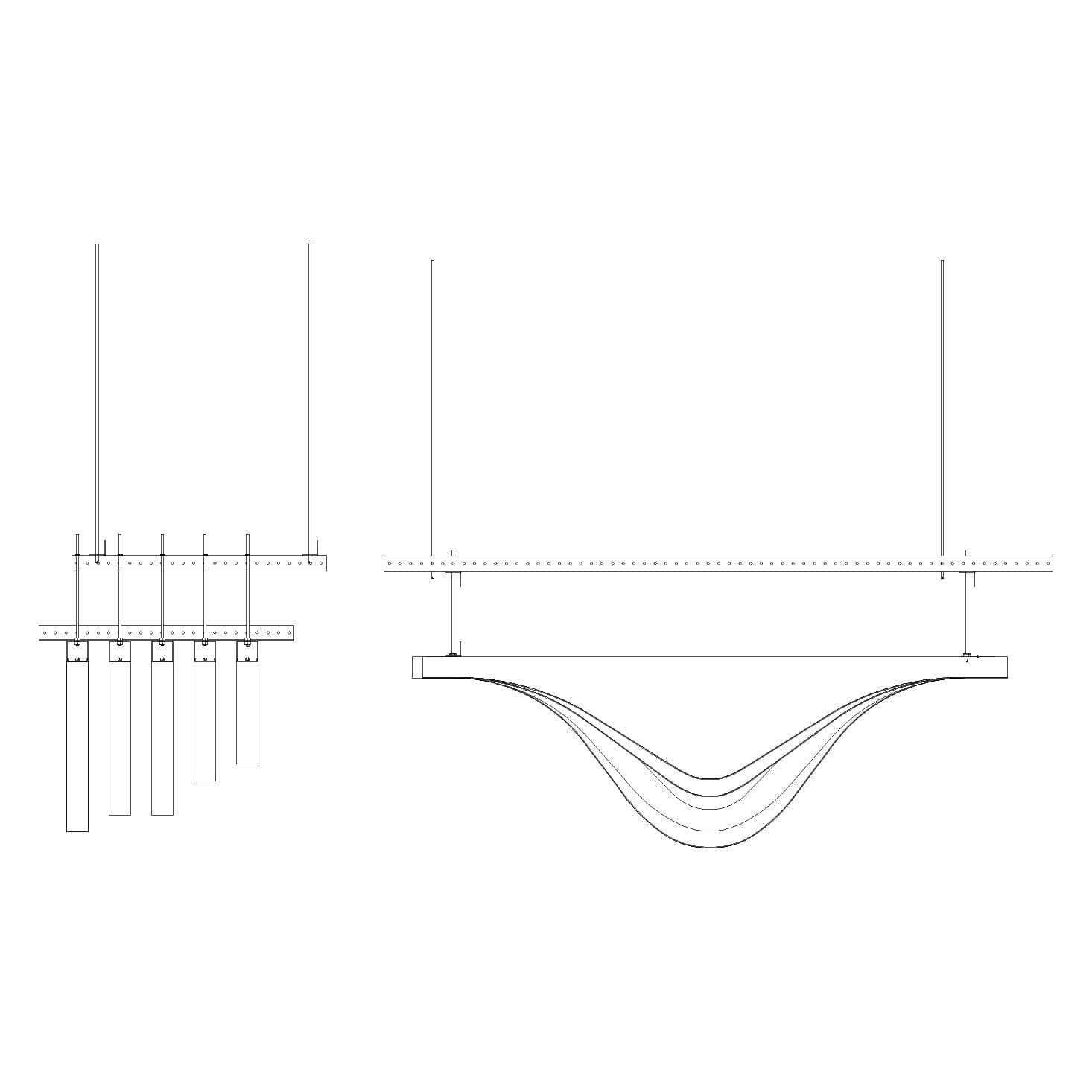 Curved baffle systems