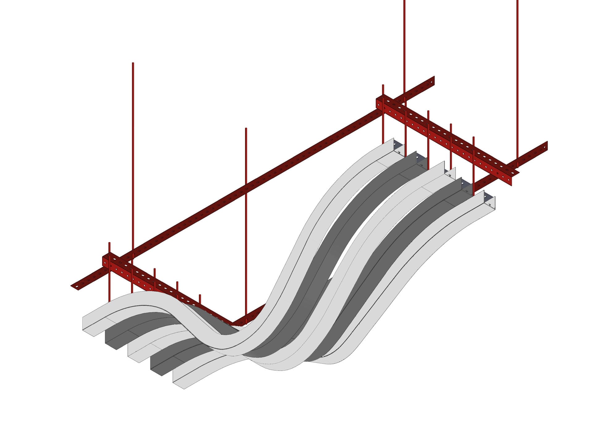 Curved baffle systems